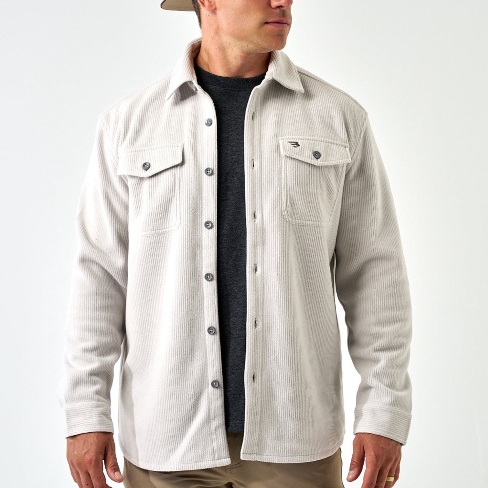 BURLEBO Cream Lightweight Shirt Jacket